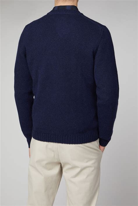 Navy Shetland Wool Crew